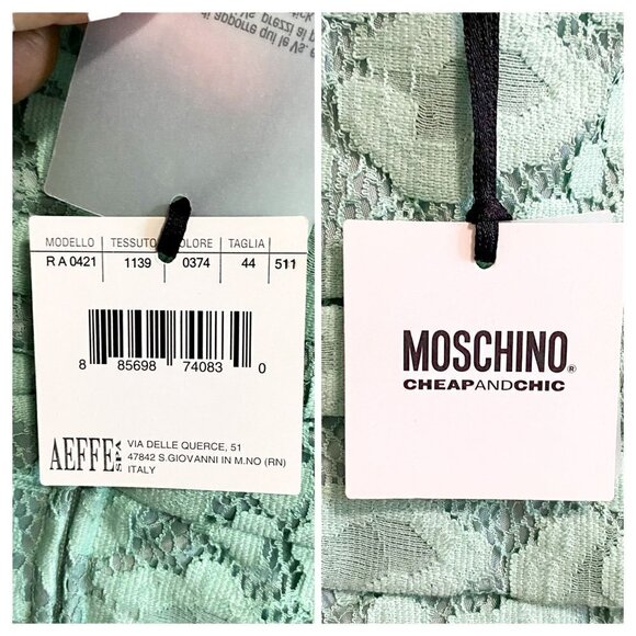 NWT Moschino Cheap & Chic lace strapless dress, Size‎ 10, Seafoam - Picture 7 of 12